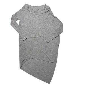 NWT We the Free Grey Asymmetrical Cowl Neck Long Sleeve Side Split Tunic Top XS